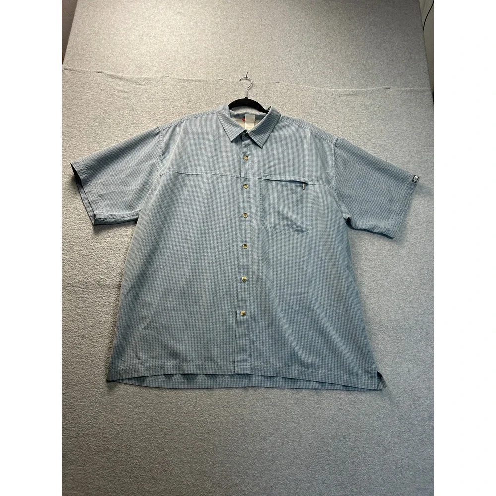 The North Face Hiking Shirt Mens XXL Blue Short Sleeve Performance Outdoor Check